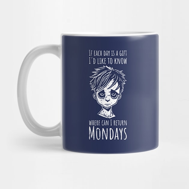 Funny Monday Blues For Men - vertical distressed by NeverDrewBefore